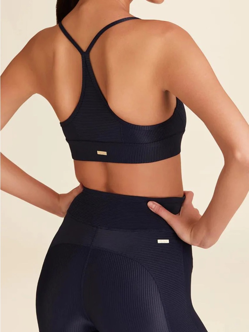 NWT Alala Raya Rib Sports Bra Navy Ribbed Racerback Size XS - Picture 2 of 6